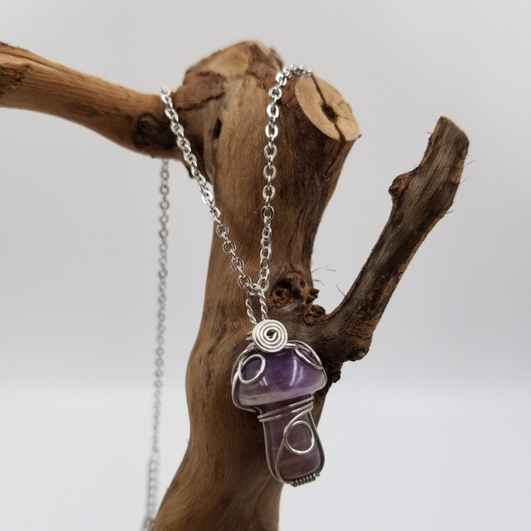 Amethyst Mushroom Necklace