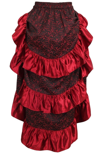 Red Wedding Brocade Hi-Low Skirt