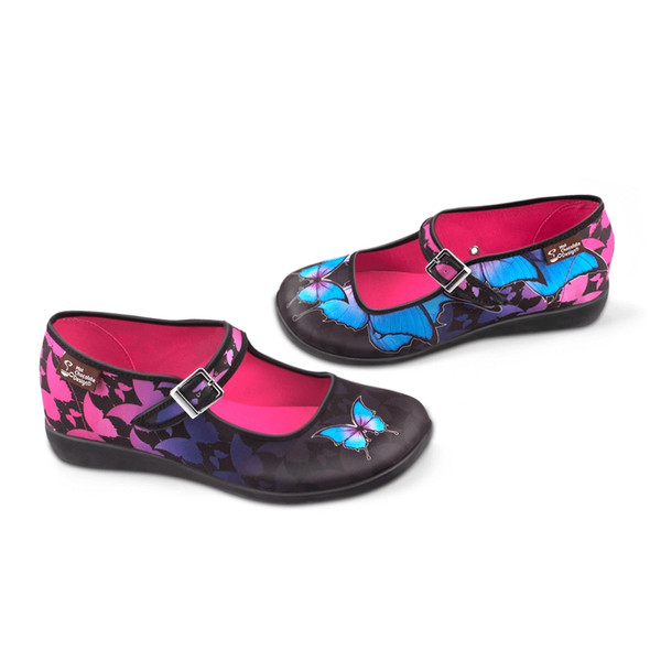 Dark Butterfly Mary Jane Flats