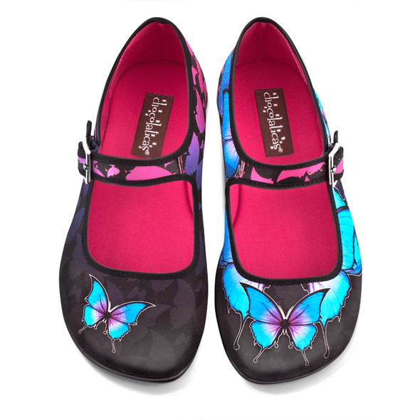 Dark Butterfly Mary Jane Flats