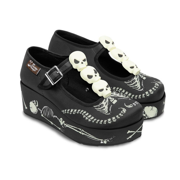 Skeletons Under your Bed  Mary Jane Platforms