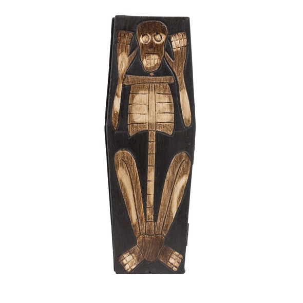 Hand Carved Hinged Coffin Box