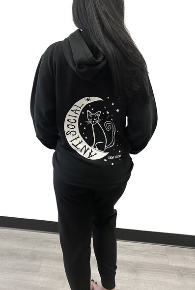 Antisocial Cat Witch Moon Hoody
