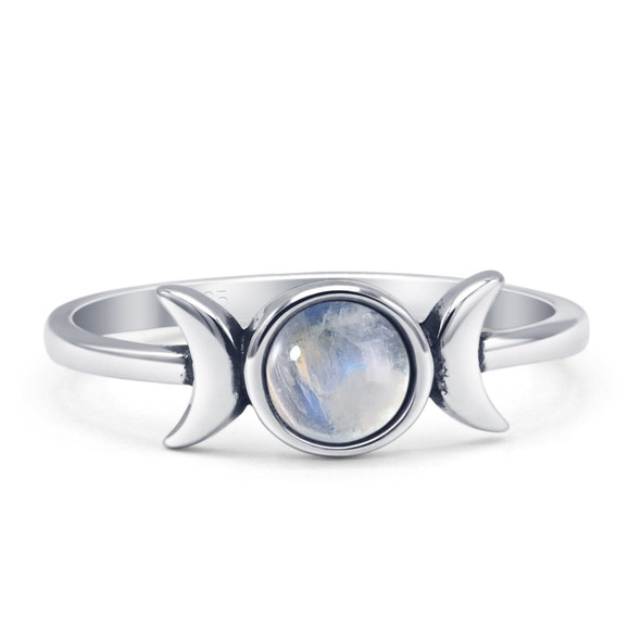 Sterling Silver Triple Moon Moonstone Ring Sterling Silver Triple Moon Moonstone Ring