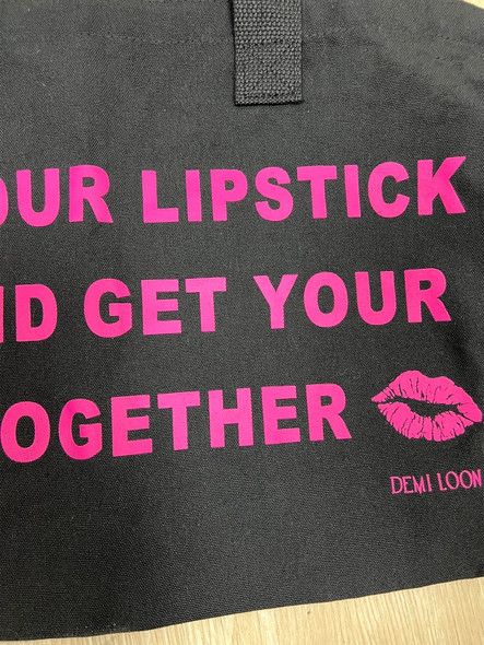 Lipstick On Heavy Canvas Tote Bag  Lipstick On Heavy Canvas Tote Bag