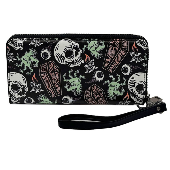 Coffins and Skulls Clutch Handbag