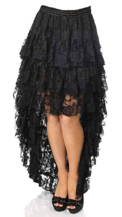 【Bellialeu】Lace low skirt ensswliz Women Lace Skirt Ruffle Mini Skirt Half Slip Low