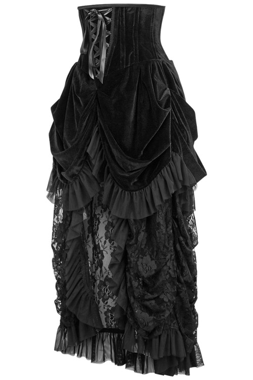 Velvet Victorian Bustle Corset Skirt - Goodgoth.com