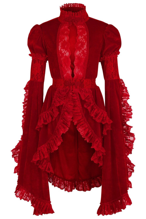 dark-red-velvet-lace-ruffled-