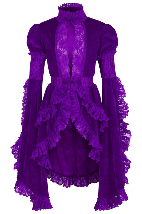Purple Velvet and Lace Victorian Jacket - Goodgoth.com