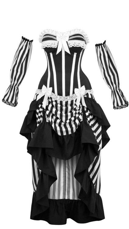 black and white goth dress White and Black Ball Gown Gothic Wedding Dress  Bridelily