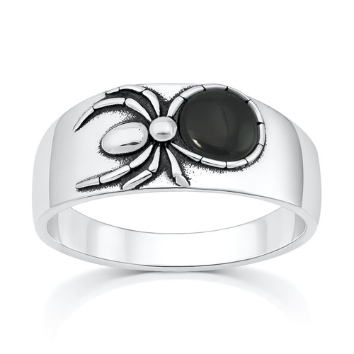 Unisex Sterling and Onyx Arachnia Ring - Goodgoth.com
