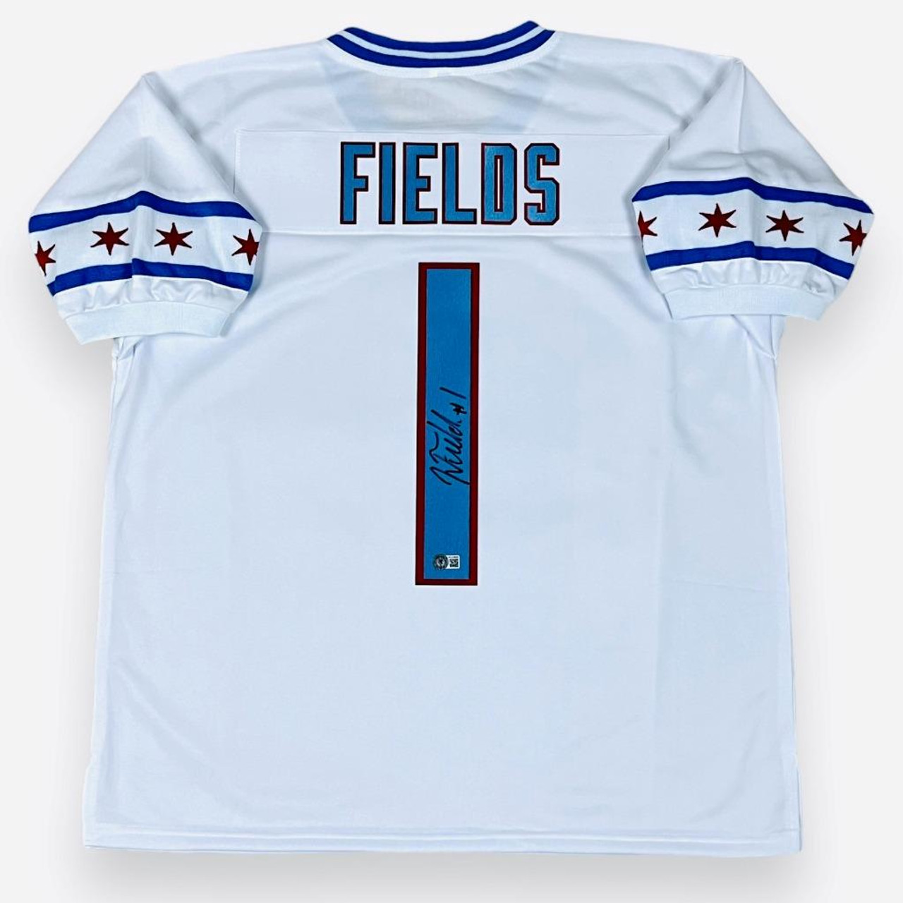 Justin Fields Autographed Signed Jersey - City White - Beckett 