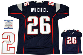 Sony Michel Autographed Signed Jersey - Navy - Beckett
