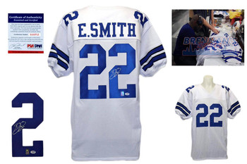 Emmitt Smith Signed Jersey - PSA DNA - Dallas Cowboys Autographed - White