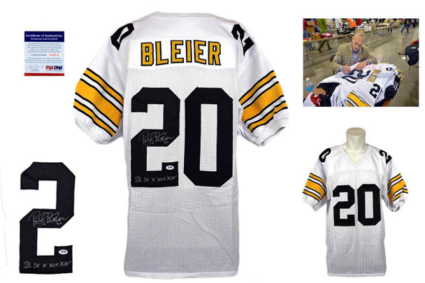 Rocky Bleier Signed Jersey - WHT - PSA DNA - Pittsburgh Steelers Autographed