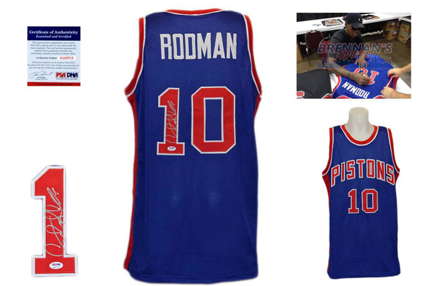 Dennis Rodman Signed Jersey - PSA DNA - Detroit Pistons Autographed
