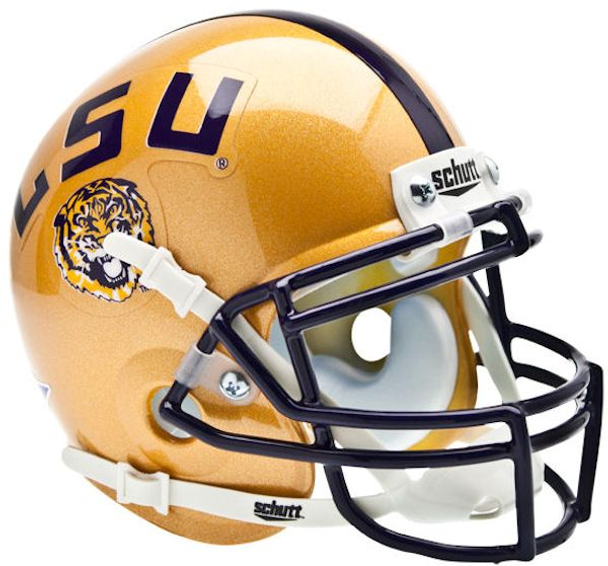 LSU Tigers Gold Mini Authentic Schutt Helmet