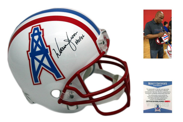 Warren Moon Signed Helmet - Full Size Houston Oilers Autographed - JSA