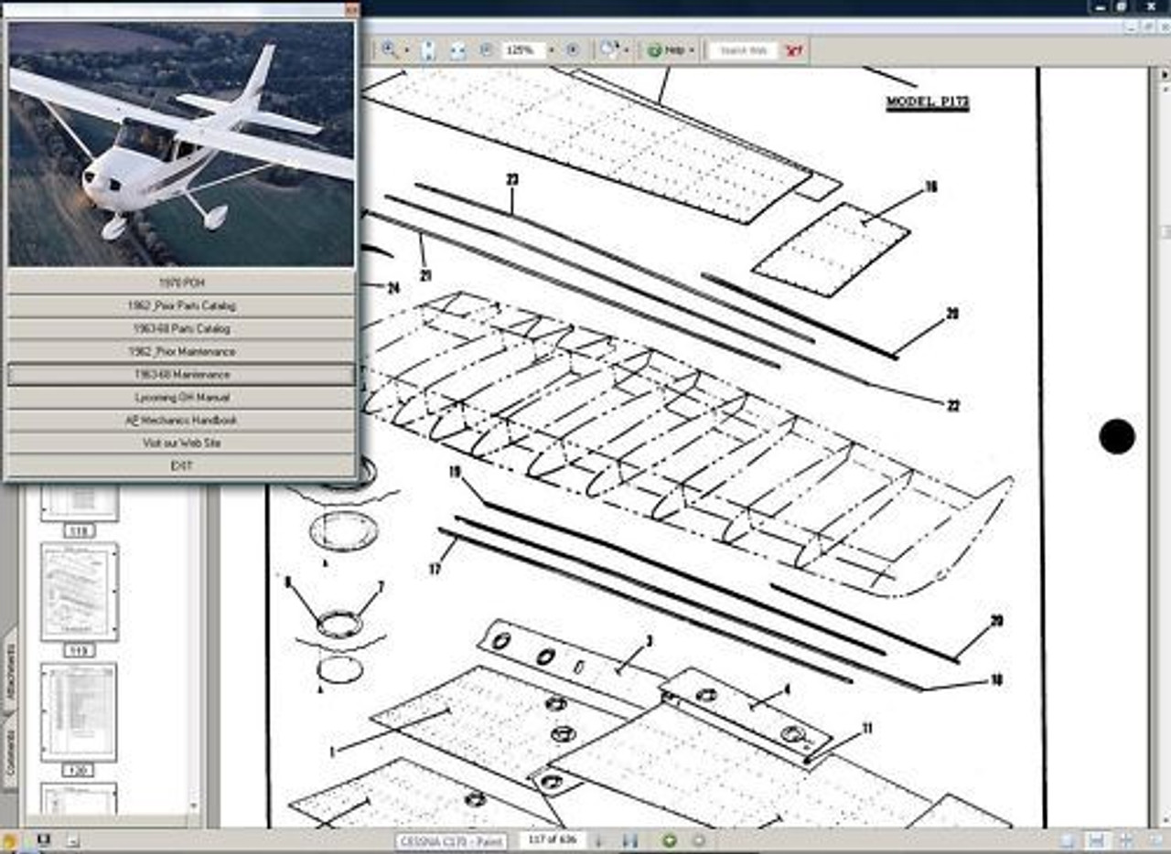 Cessna 172 Skyhawk service maintenance manual set + engine