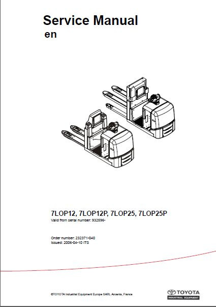 Forklift Technical Manuals 143 Pdfs 37680 Pages