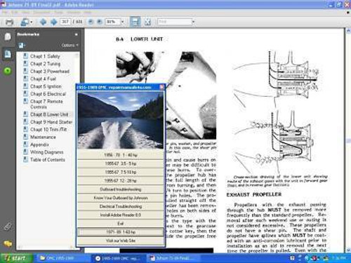 Mercury Kiekhaefer outboard motor 1940 - 1965 Service manual  on CD