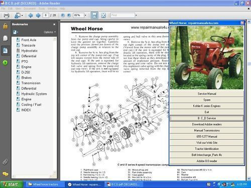 Vintage Wheel Horse tractor service repair shop manual 