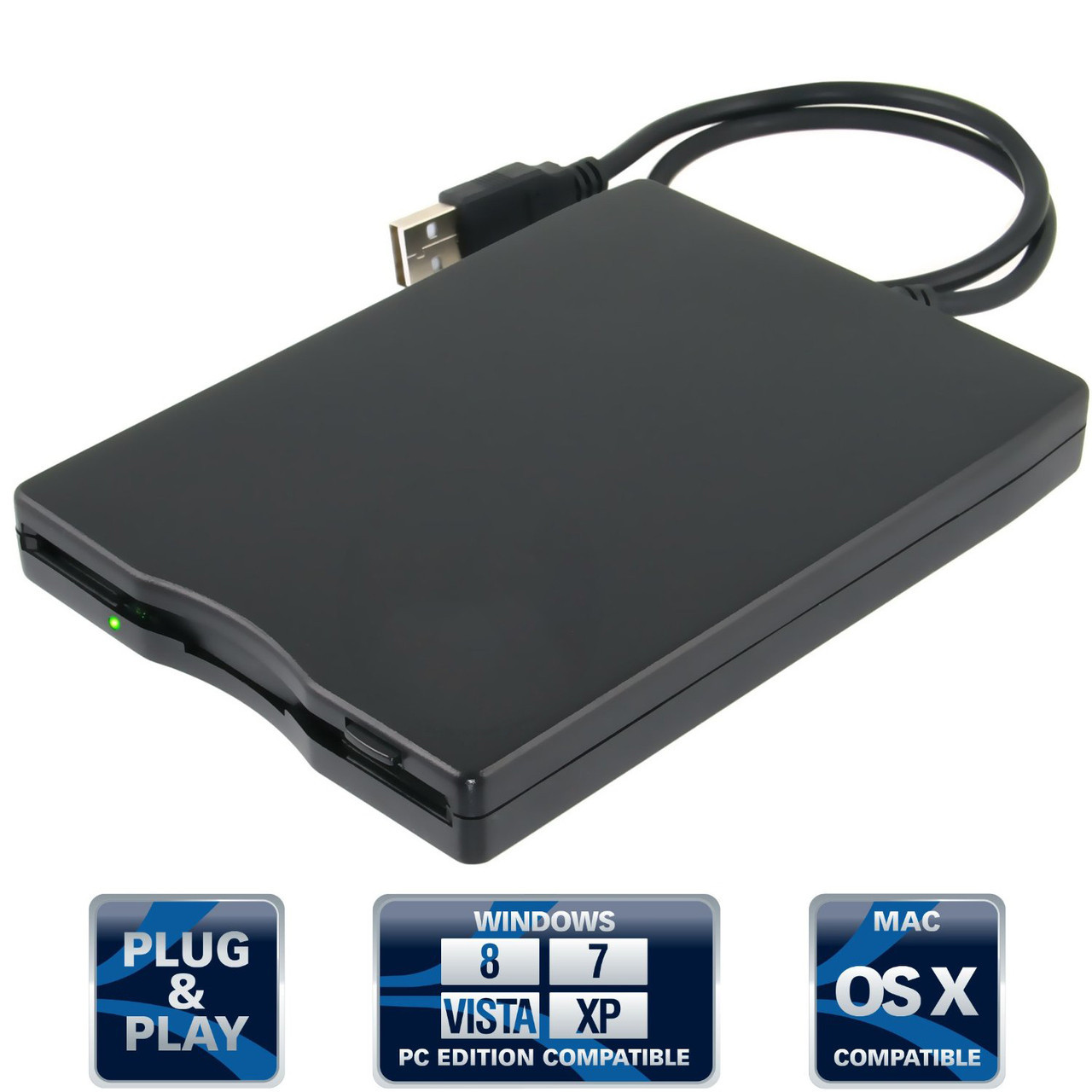 External USB 1.44 MB 2x Floppy Disk Drive Black - StenoWorks The Court  Reporting Store