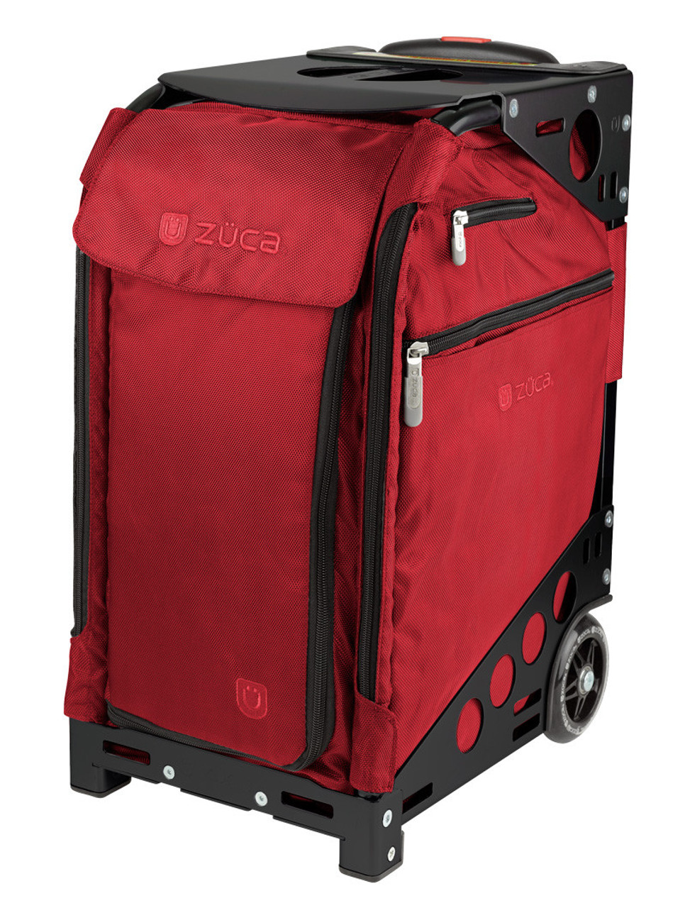 Zuca Professional Wheelie Case for Stenograph in Ruby Red - Black