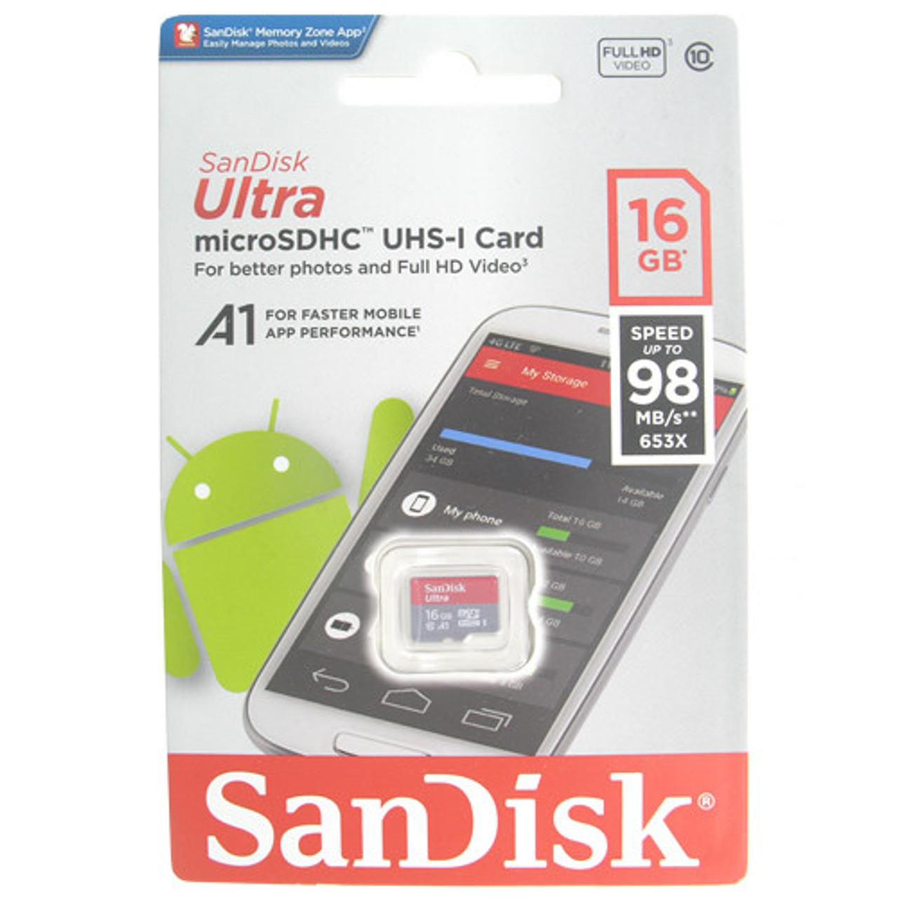 Sandisk Ultra 16GB 98MB/s UHS-I microSDHC Card FREE SHIPPING