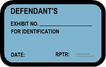 DEFENDANT'S EXHIBIT NO. FOR ID Labels
