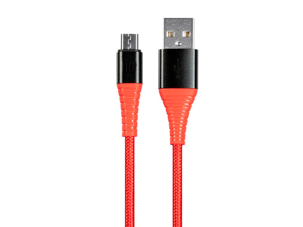 Luminex I RT Connection Cable Durable USB 2.0 (Micro) B to Type-A  Kevlar-Reinforced Nylon-Braid Cable, 6ft, Red