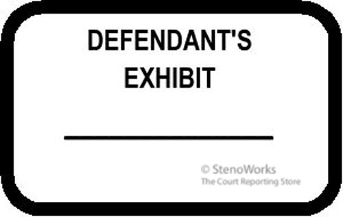 Legal Supplies - Exhibit Stickers - StenoWorks The Court Reporting Store