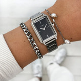 Cluse Fluette Steel Black and Silver Watch_10001