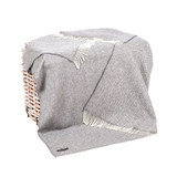 John Hanly Wool Cashmere Grey Herringbone Throw_10001