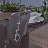 Irish Linen House Wreath Grey Table Runner_10002