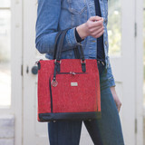 Mucros Weavers Ciara Shoulder Bag Red Herringbone_10001