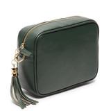 Elie Beaumont Bottle Green Crossbody with Baroque Strap_1