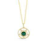 Yellow Gold Plated Emerald Centre Crystal Pendant