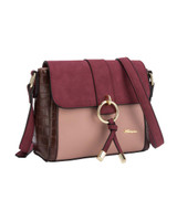 Hampton Jaya Col Block Flapover Bag Berry