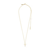 Daisy Recycled Cross Pendant Necklace Gold Plated 