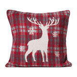 Deer Knitted Red Cushion_0