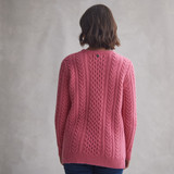 Una Honeycomb Crew Neck Aran Sweater_10007