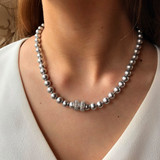 Absolute Grey Pearls Short Necklace_10001