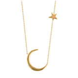 NJO 9K Yellow Gold Moon & North Star Necklace_10002