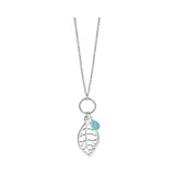 Newbridge Leaf Oval Pendant with Blue Stone_10002