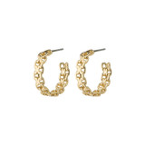 Pilgrim Peace Chain Hoop Earrings Gold Plated_10001