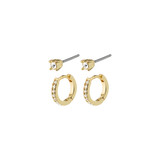 Pilgrim Mille Crystal Hoops And Earstuds 2-In-1 Set Gold-plated_10001