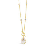 Absolute Delicate T-Bar Necklace With White Opal Pendant_10002
