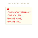 Our Anniversary Loved You Yesterday Greeting Card_10001